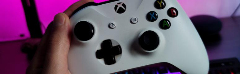 An xbox controller with lights behind